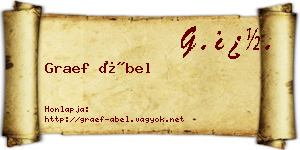 Graef Ábel névjegykártya
